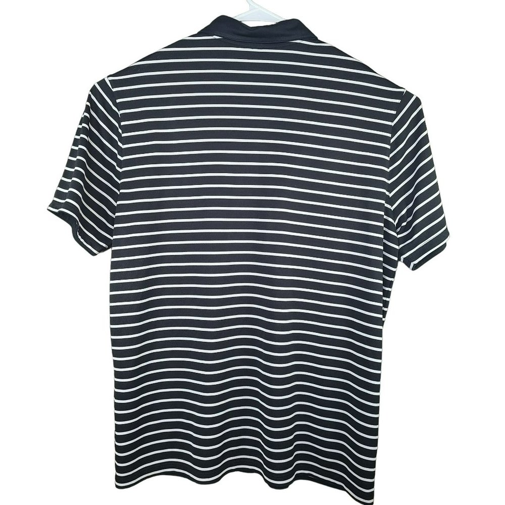 Nike Golf Standard Fit Mens Sz XL Dri-Fit Golf Polo Shirt Black White Stripes - Picture 2 of 8